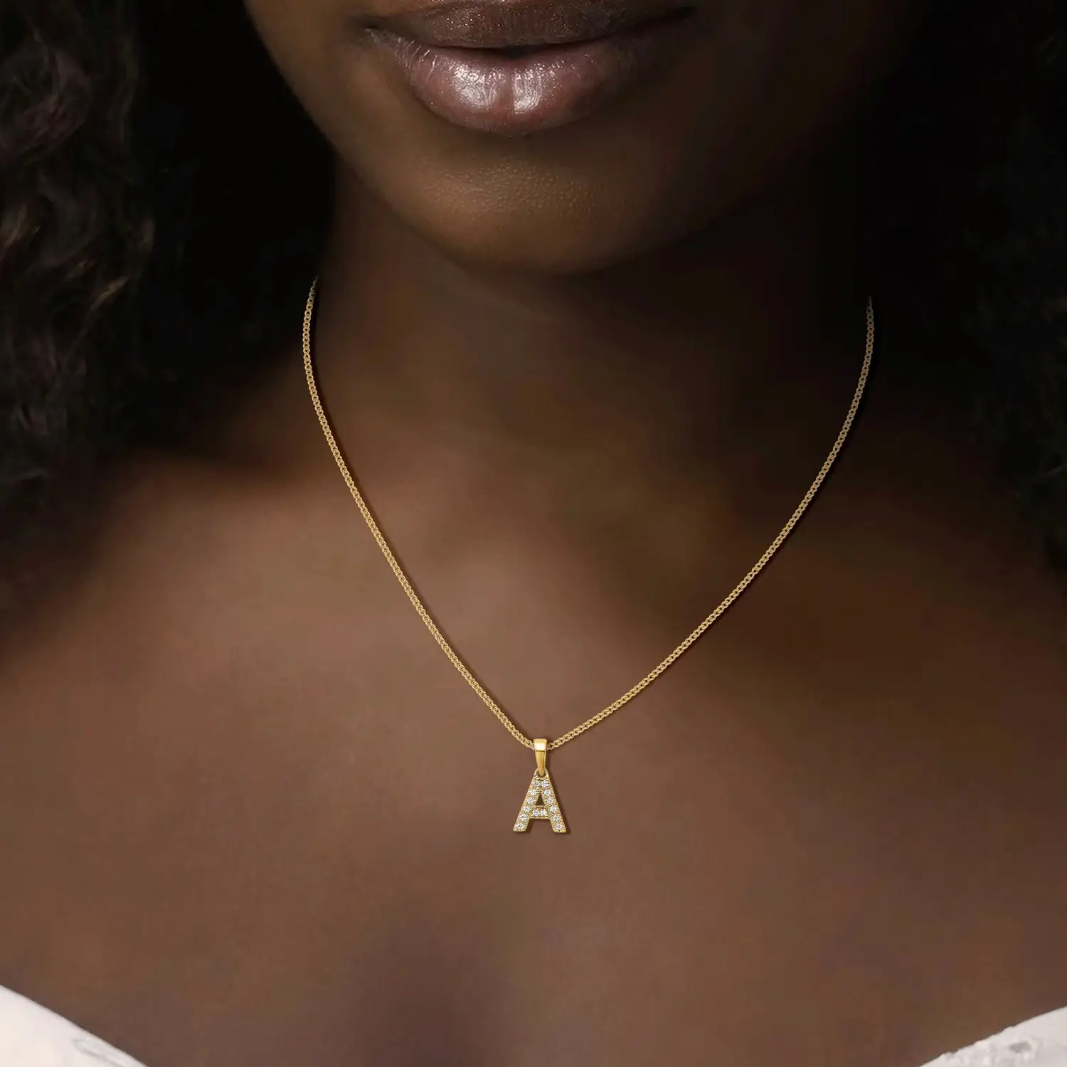 14K Gold Initials Pendants Lab Grown Diamonds - Image 3