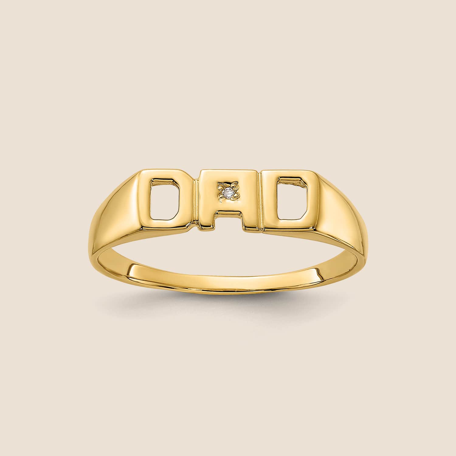 14K Gold Men's Diamond DAD Ring - Image 3
