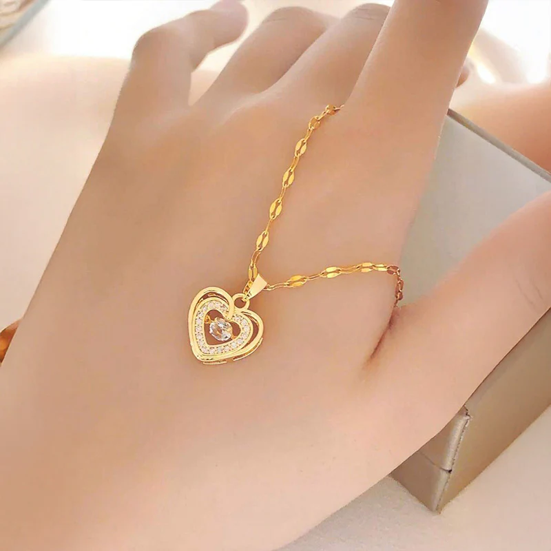 18K Gold PVD Center of My Heart Necklace - Image 5