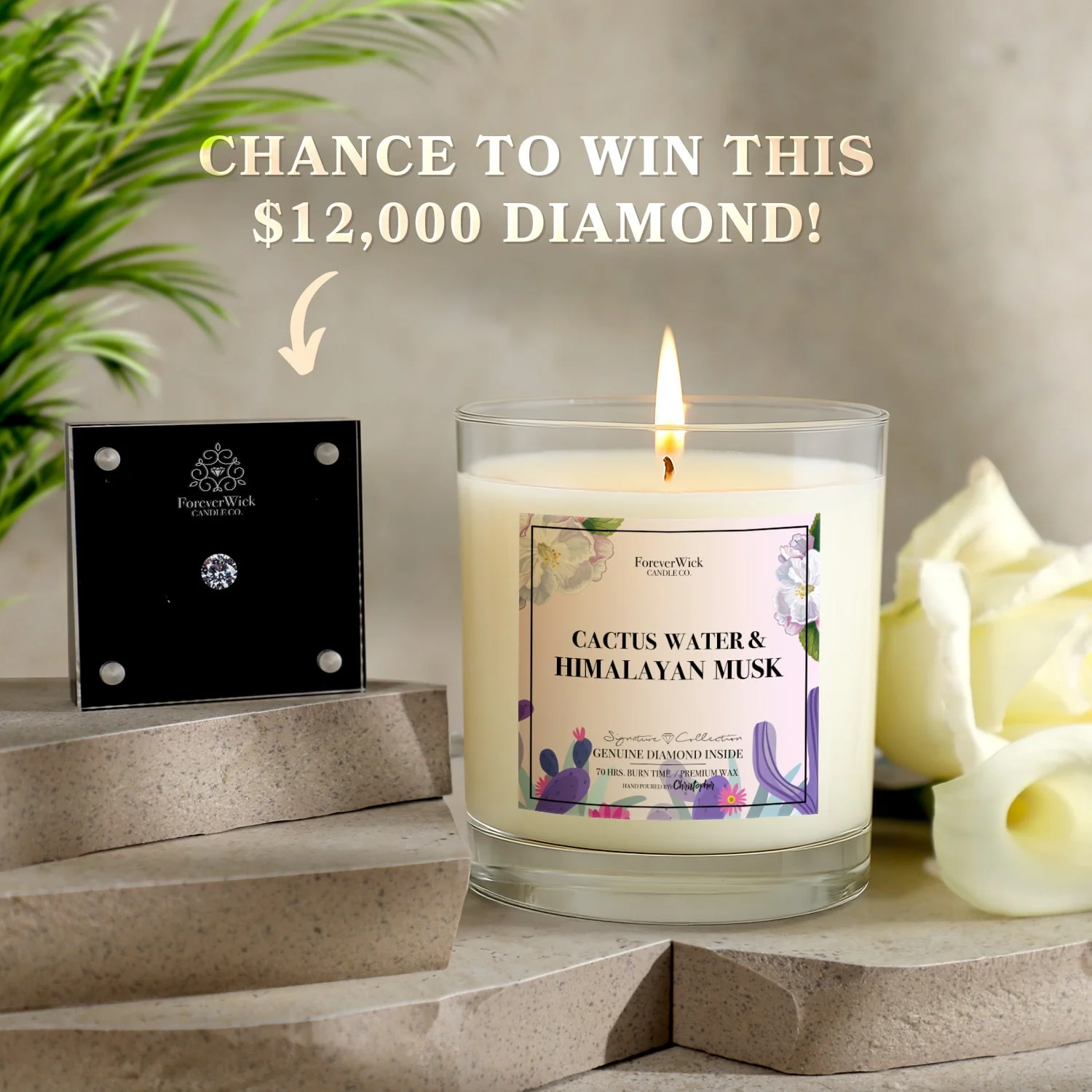 Cactus Water + Himalayan Musk Diamond Candle - Image 5