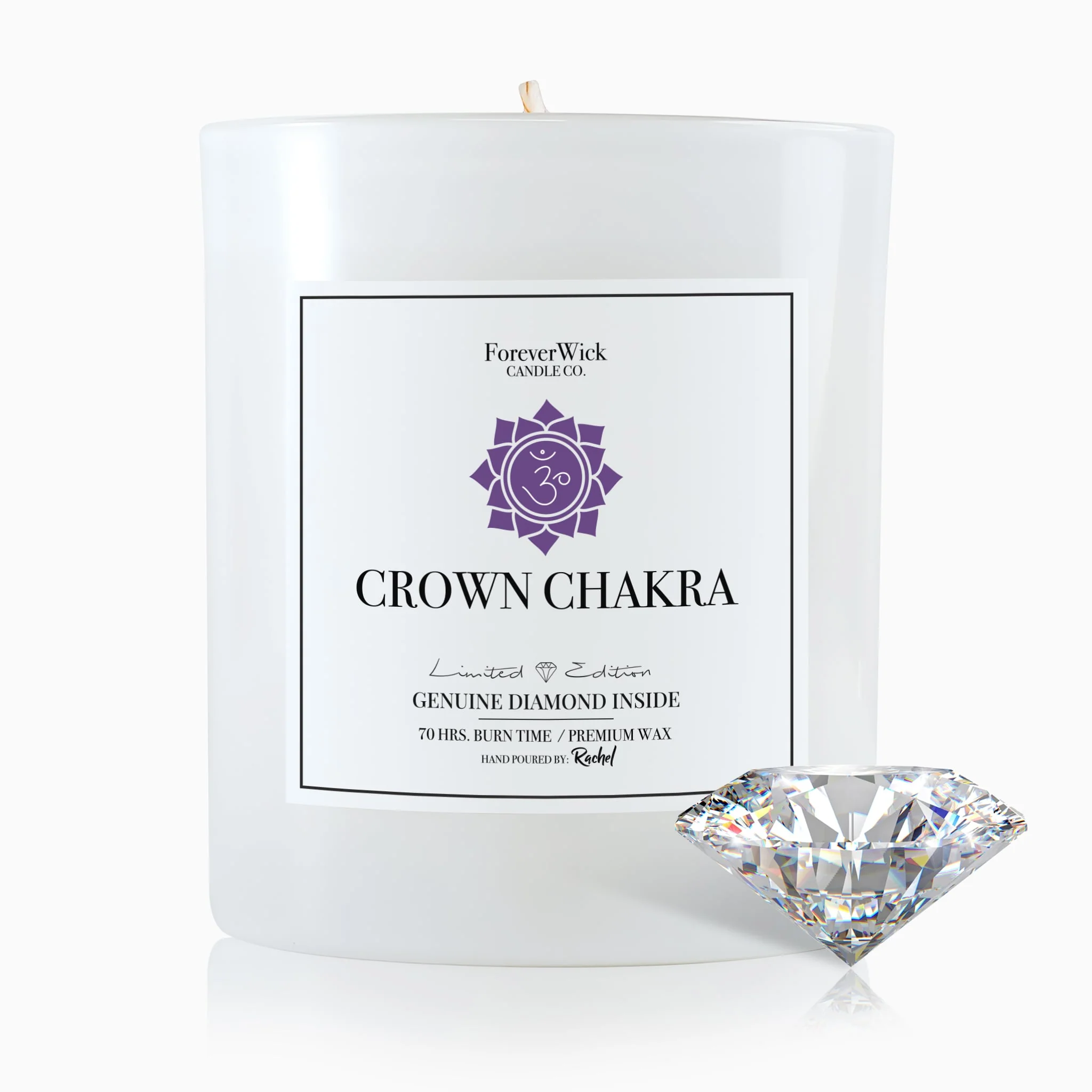 Crown Chakra - Crystal & Diamond Candle - Image 5