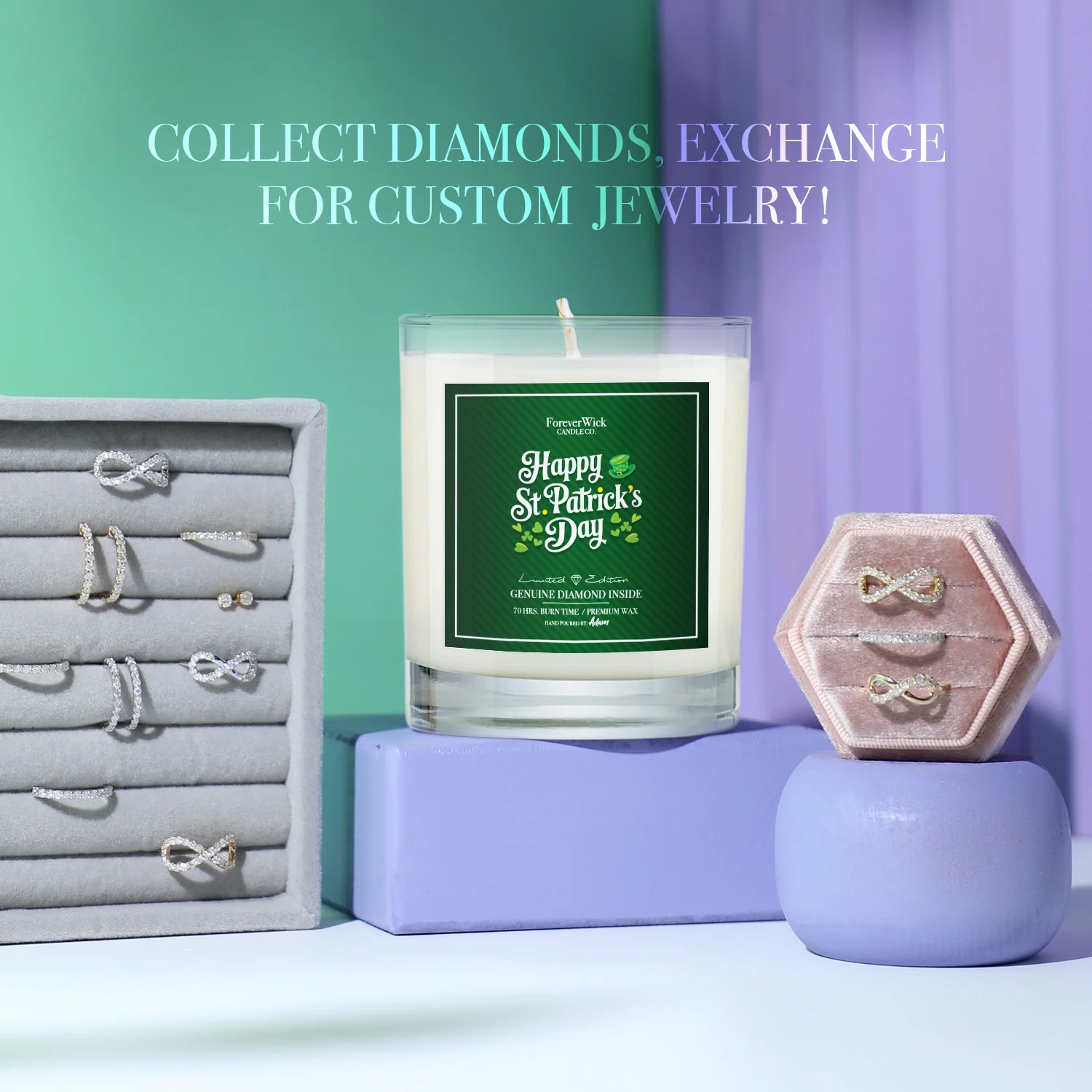 Happy St. Patrick’s Day Diamond Candle - Image 5