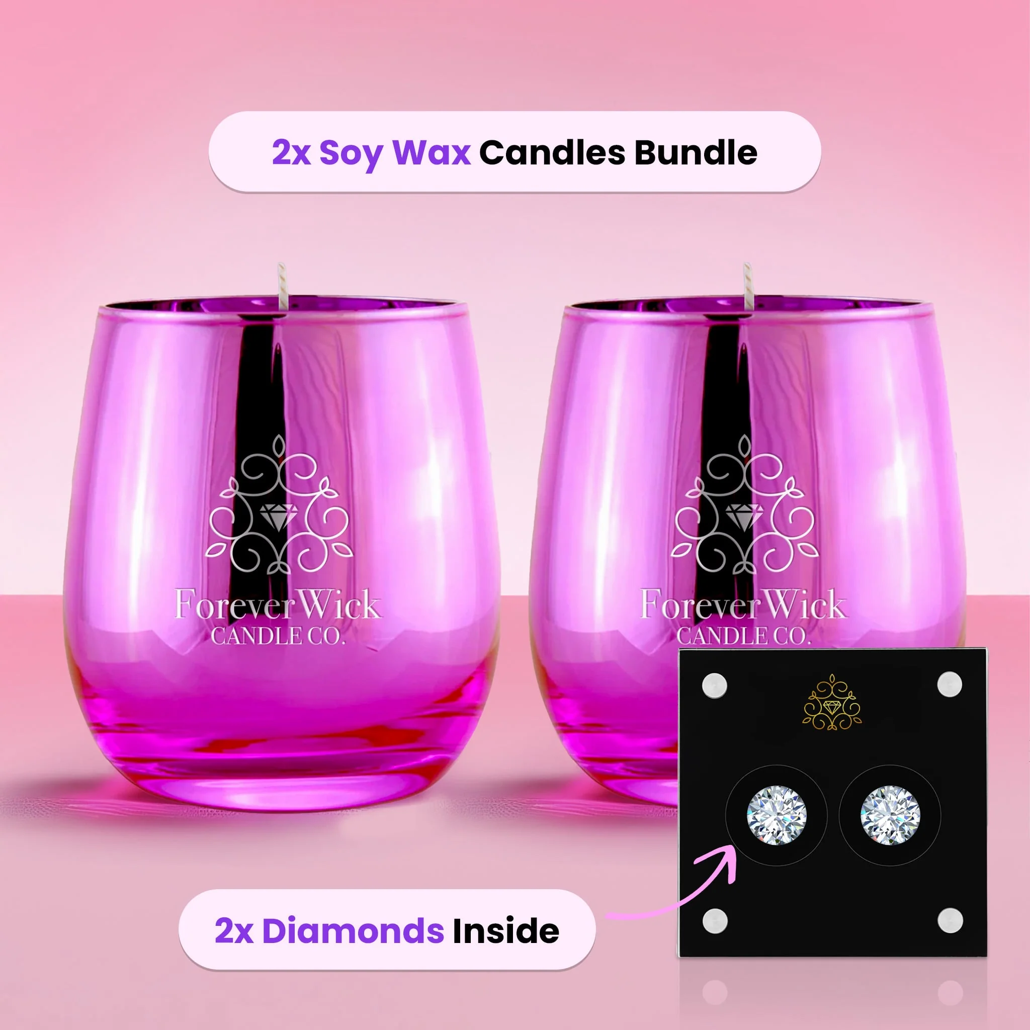 Keep Wine'ing Diamond Candle - Image 3