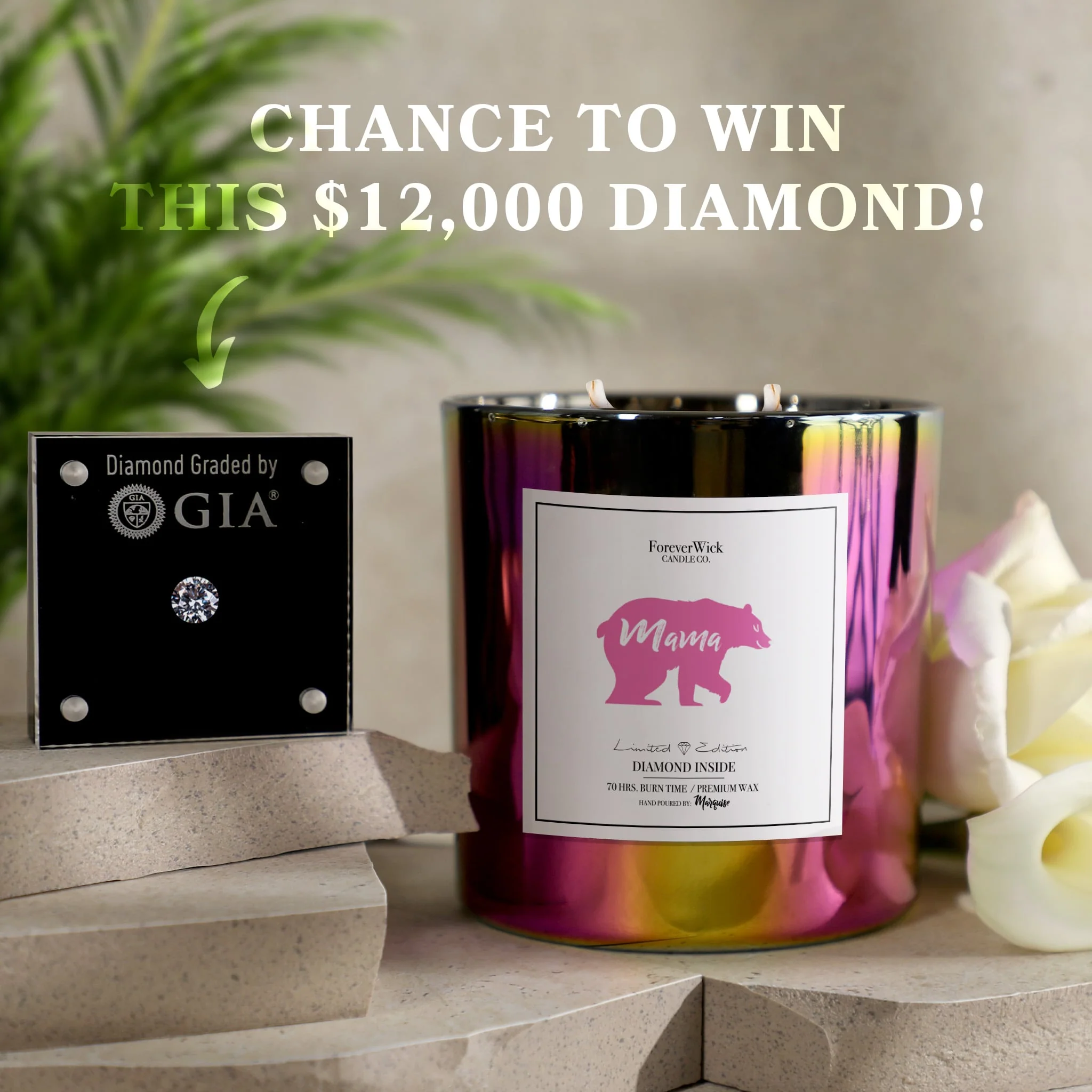 Mama Bear Sparkle Diamond Candle - Image 3