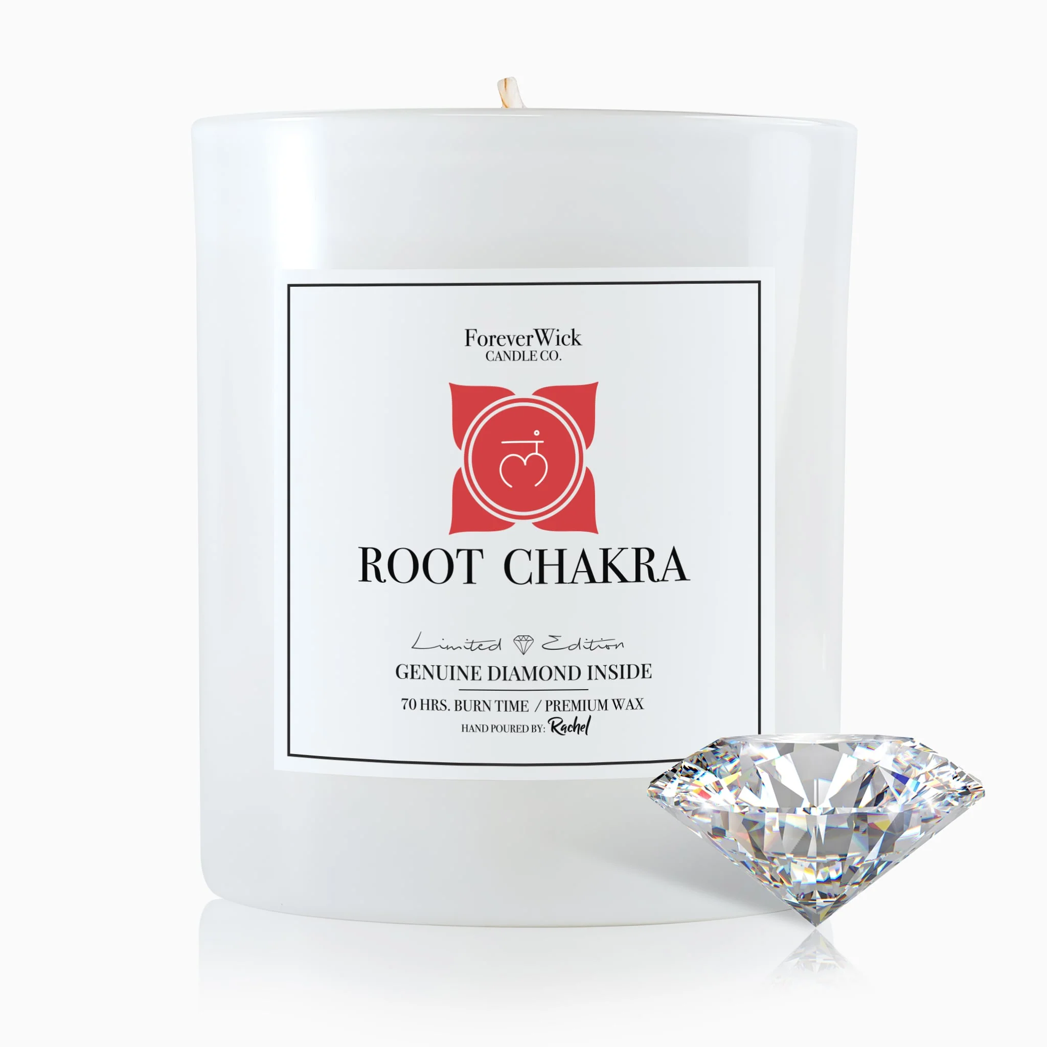 Root Chakra - Crystal & Diamond Candle - Image 6