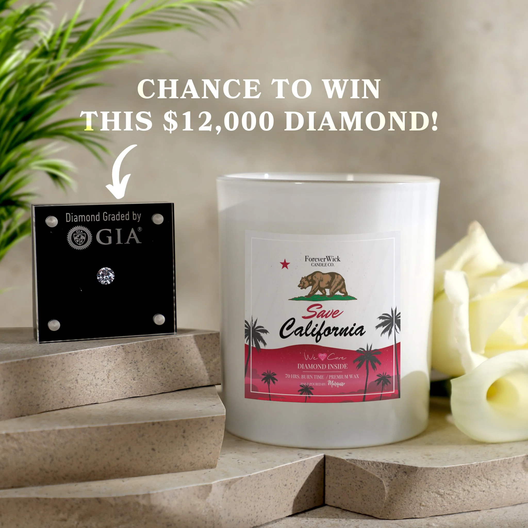 Save California Diamond Candle - 100% Donation Candle - Image 4