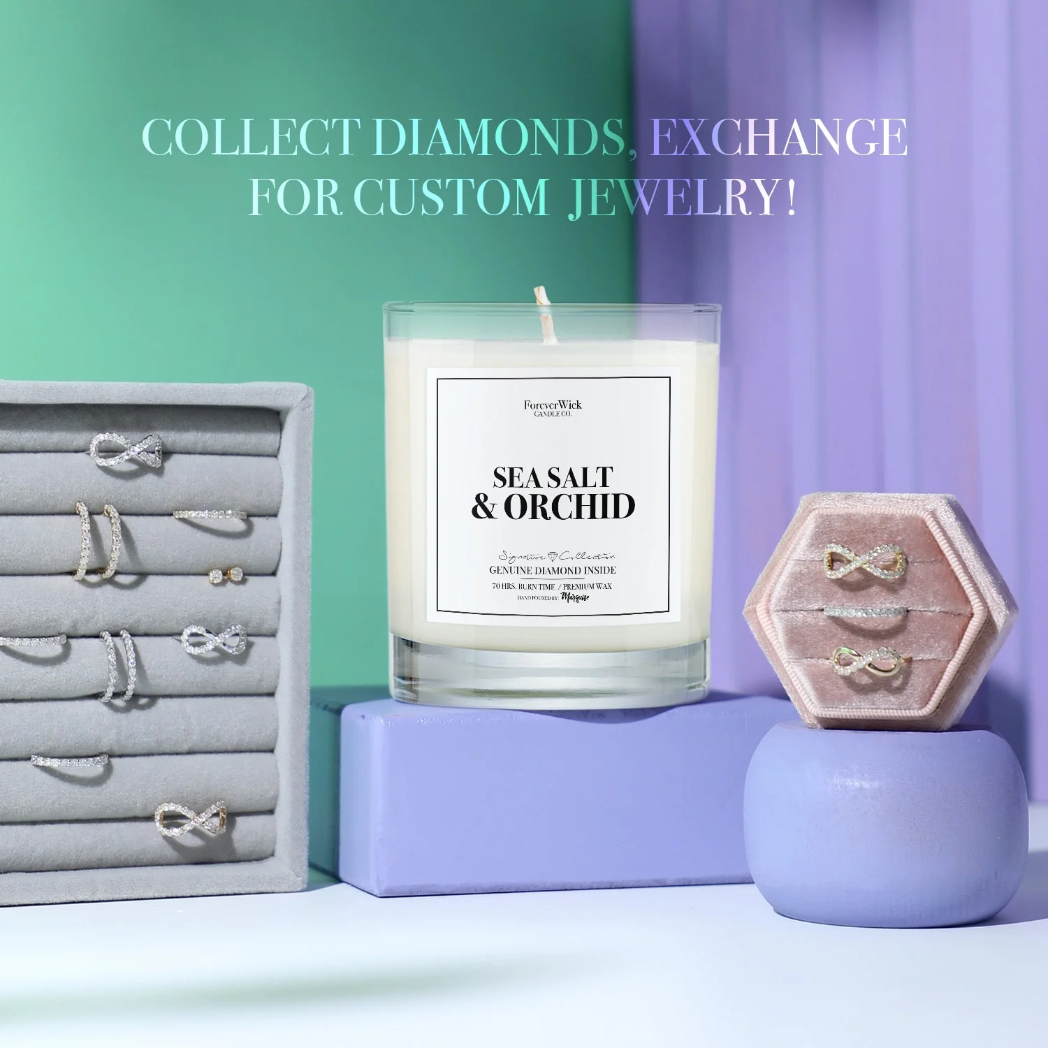 Sea Salt & Orchid Diamond Candle - Image 5