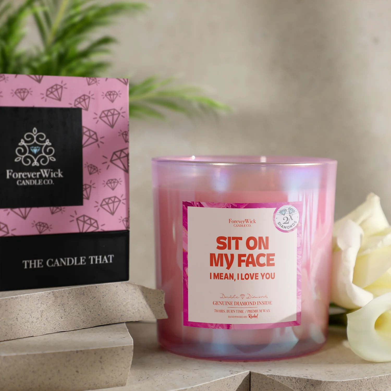 Sit On My Face Double Diamond Sparkle Candle - Image 4