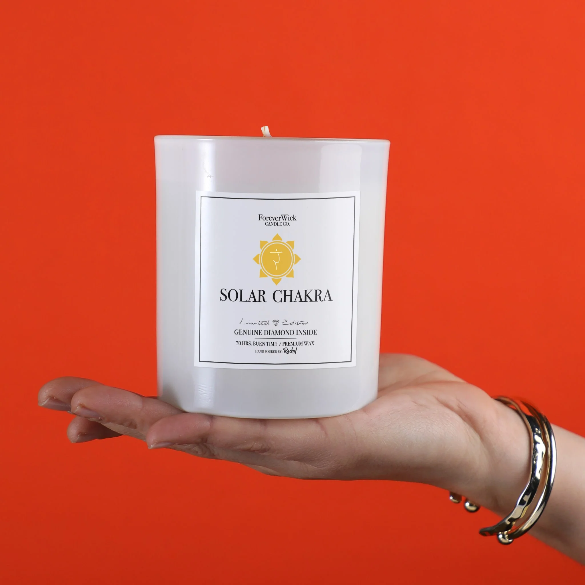 Solar Chakra - Crystal & Diamond Candle - Image 5