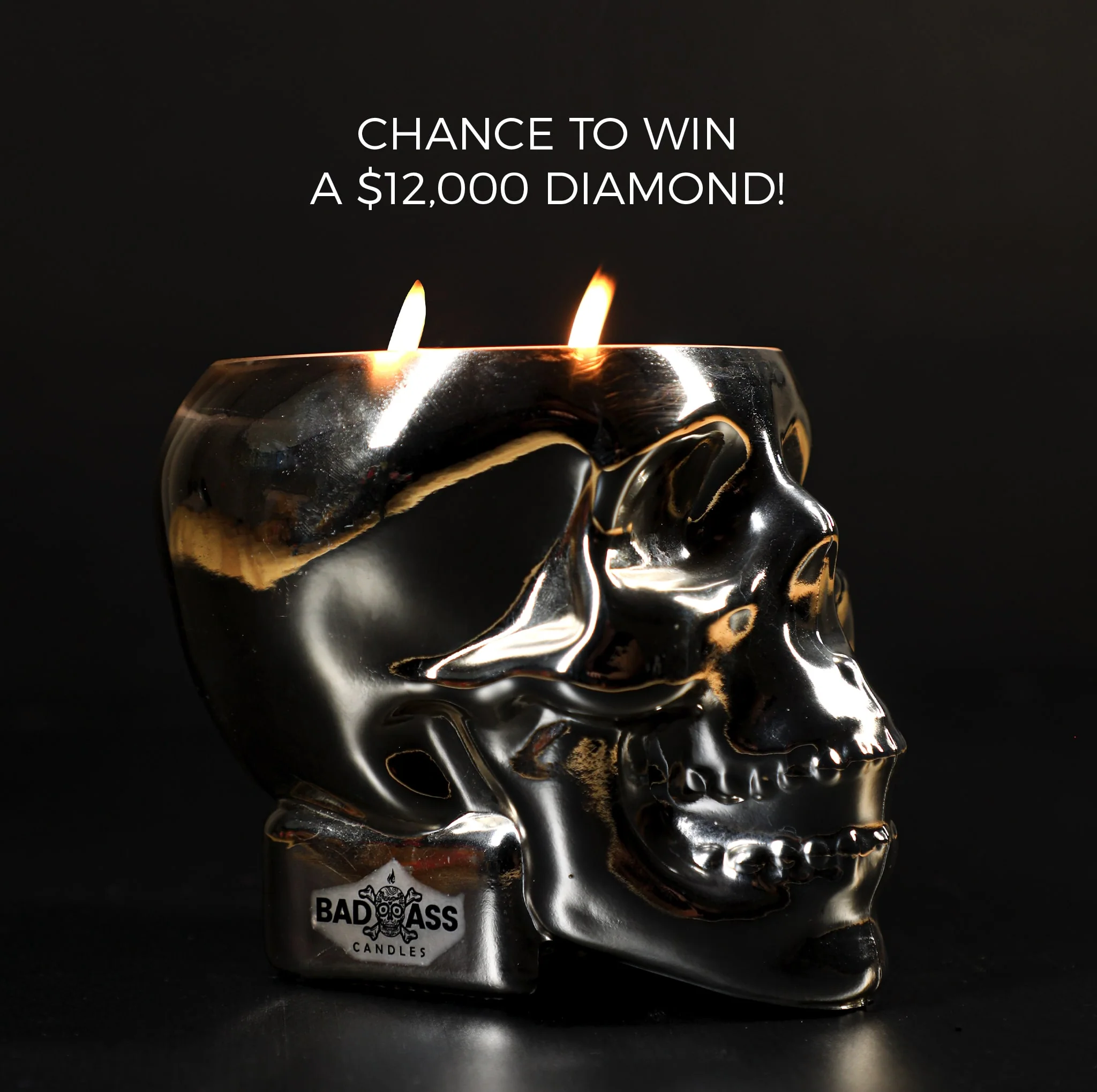 The Gold Skull 2 Diamond Candle by Badass Candles - Image 4