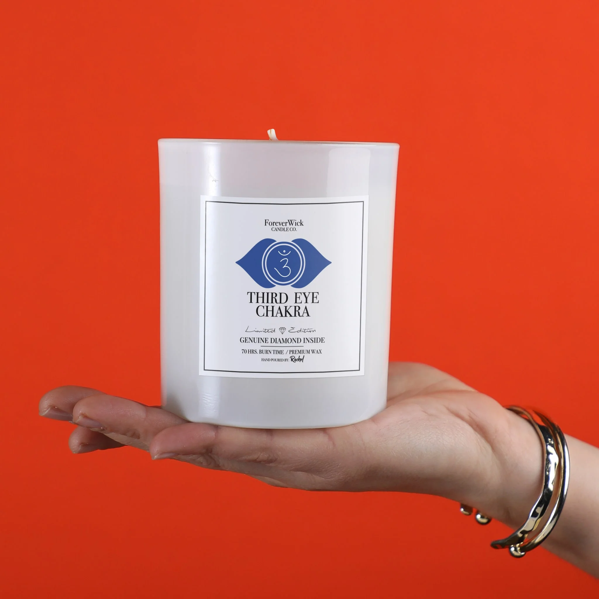 Third Eye Chakra - Crystal & Diamond Candle - Image 8