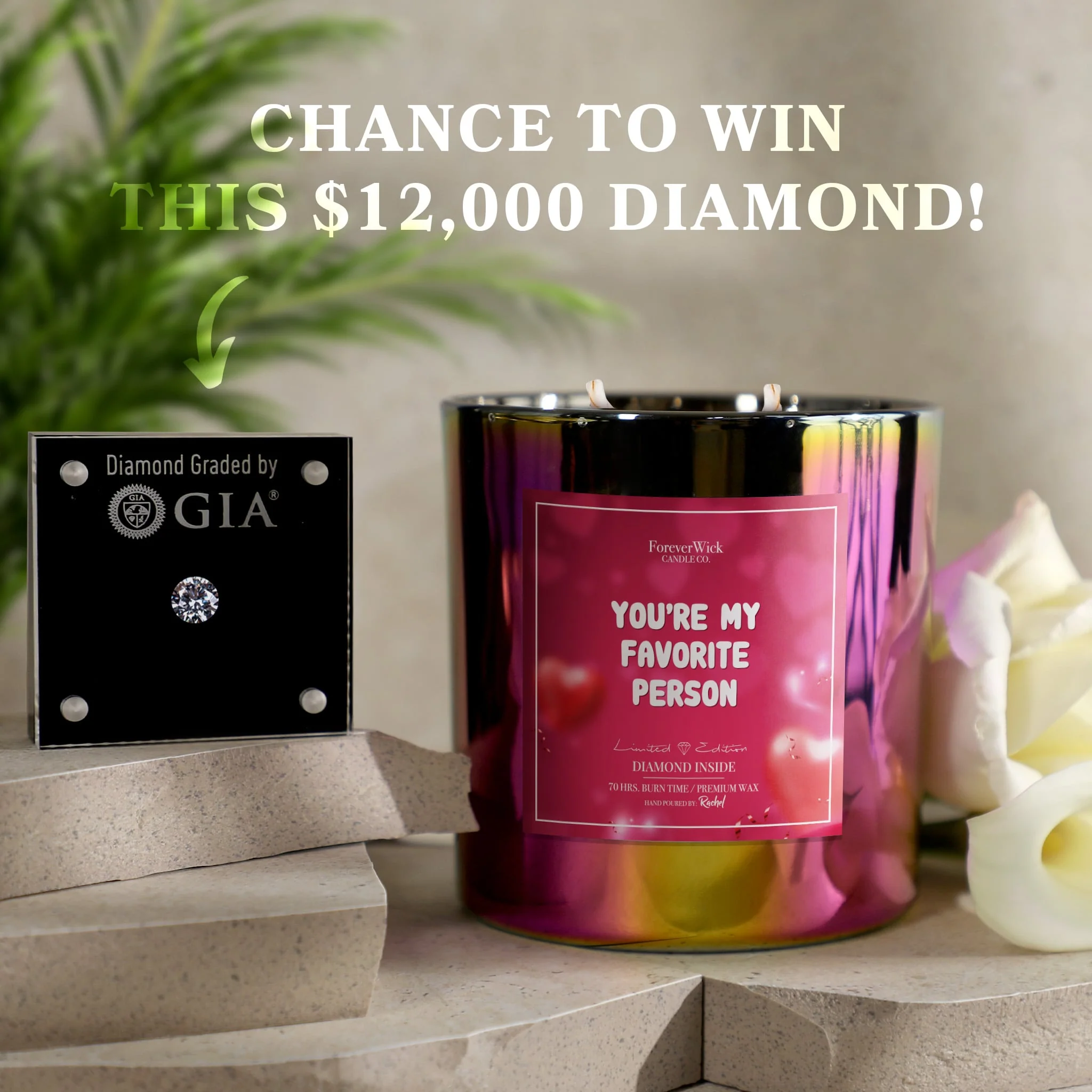 You're My Favorite Person Sparkle Diamond Candle - Image 3